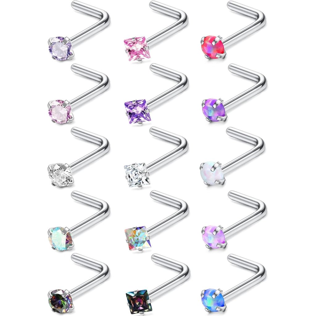 Hypoallergenic Nose Rings For Women Men  15pcs 316l Surgical Stainless Steel No